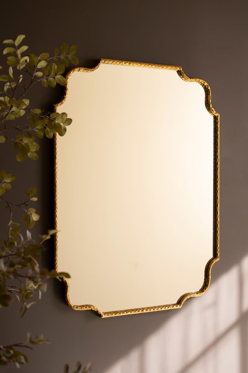 Antique Brass Framed Mirror