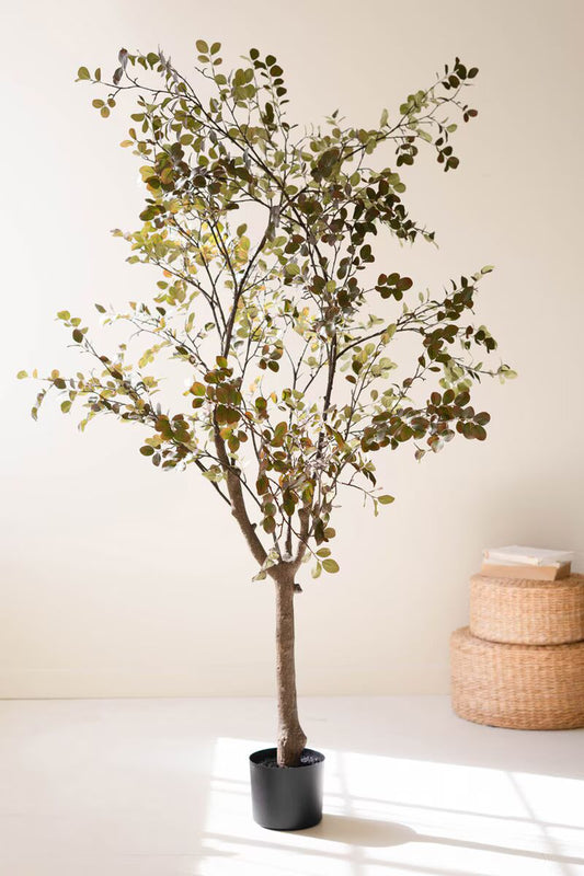 Artificial Crepe Myrtle Tree | 82" Faux Tree in Black Pot
