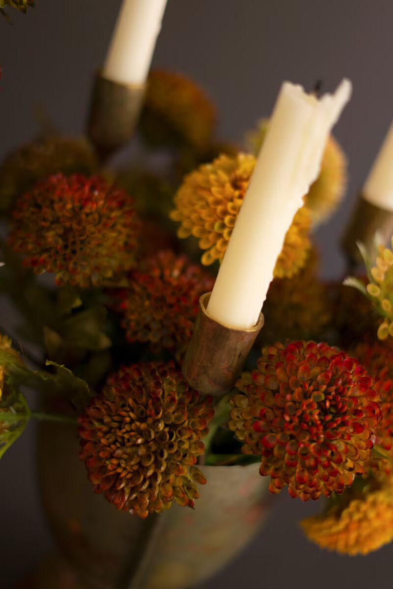 Taper Candelabras with Planters, Set of 2