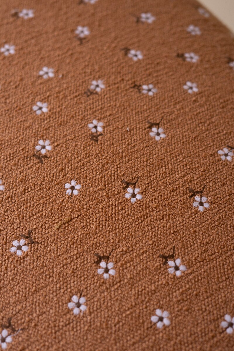 Upholstered Bench With Flower Detail