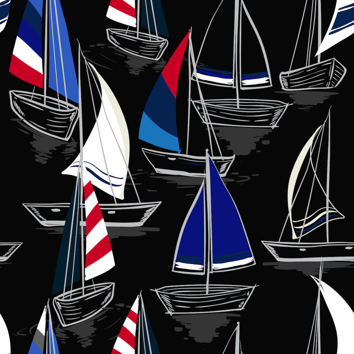 Sail Away With Me | Peel and Stick | Fabric Wallpaper