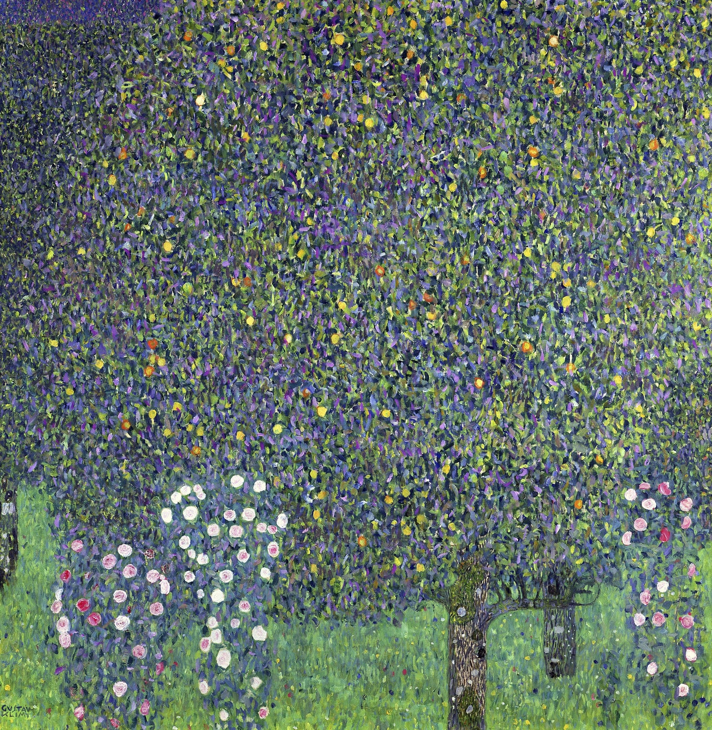 gustav klimt roses under trees fine art museum print