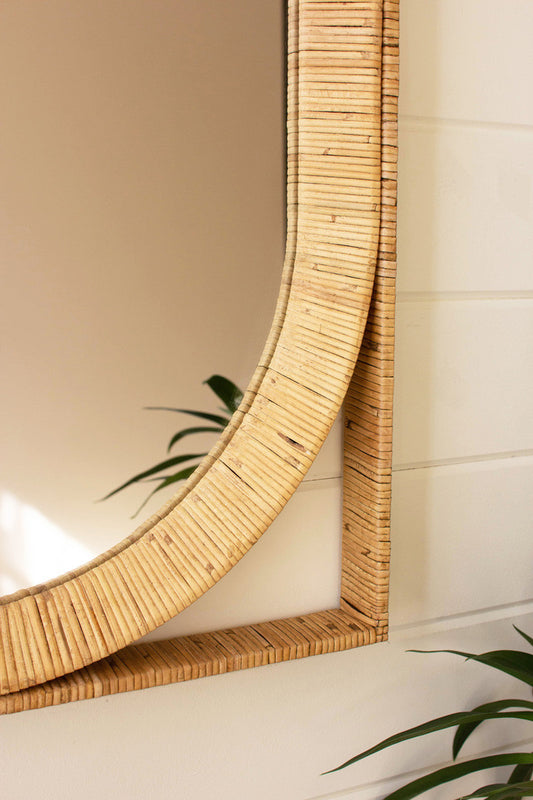 Cane Wrapped Mirror