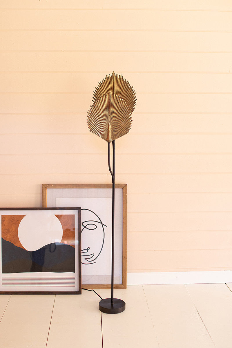 Floor Lamp With Brass Gold Leaves