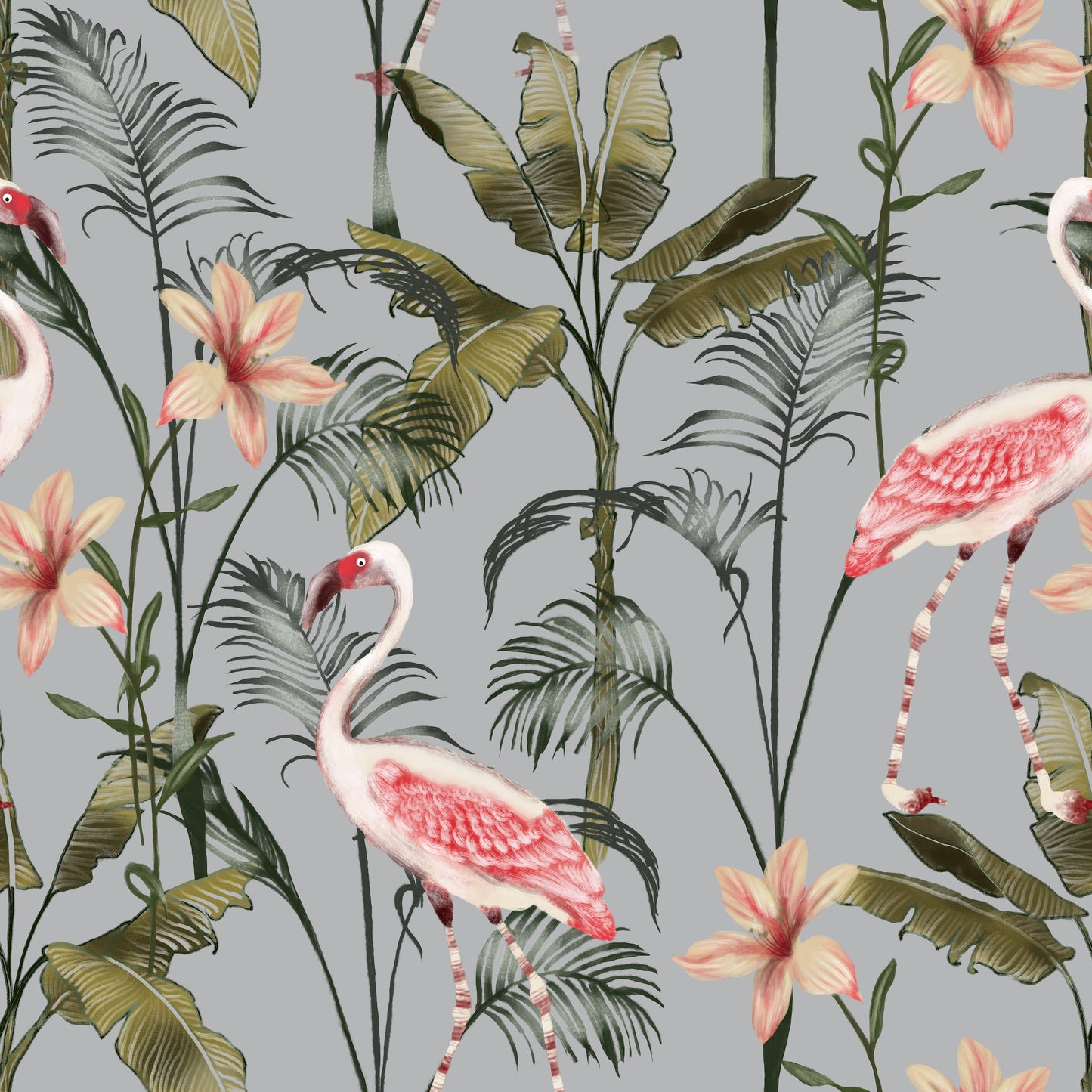 pink flamingo tropical wallpaper peel and stick removable