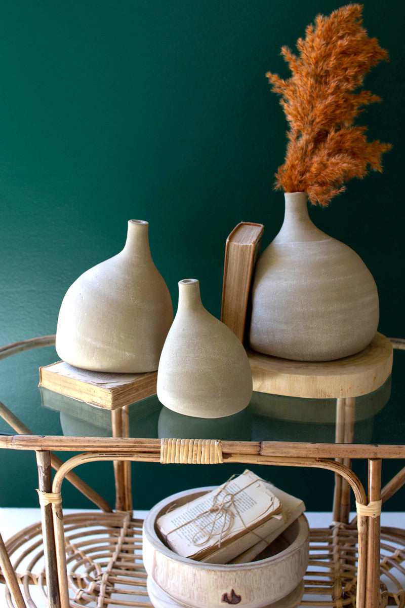 Teardrop Clay Bud Vases Set