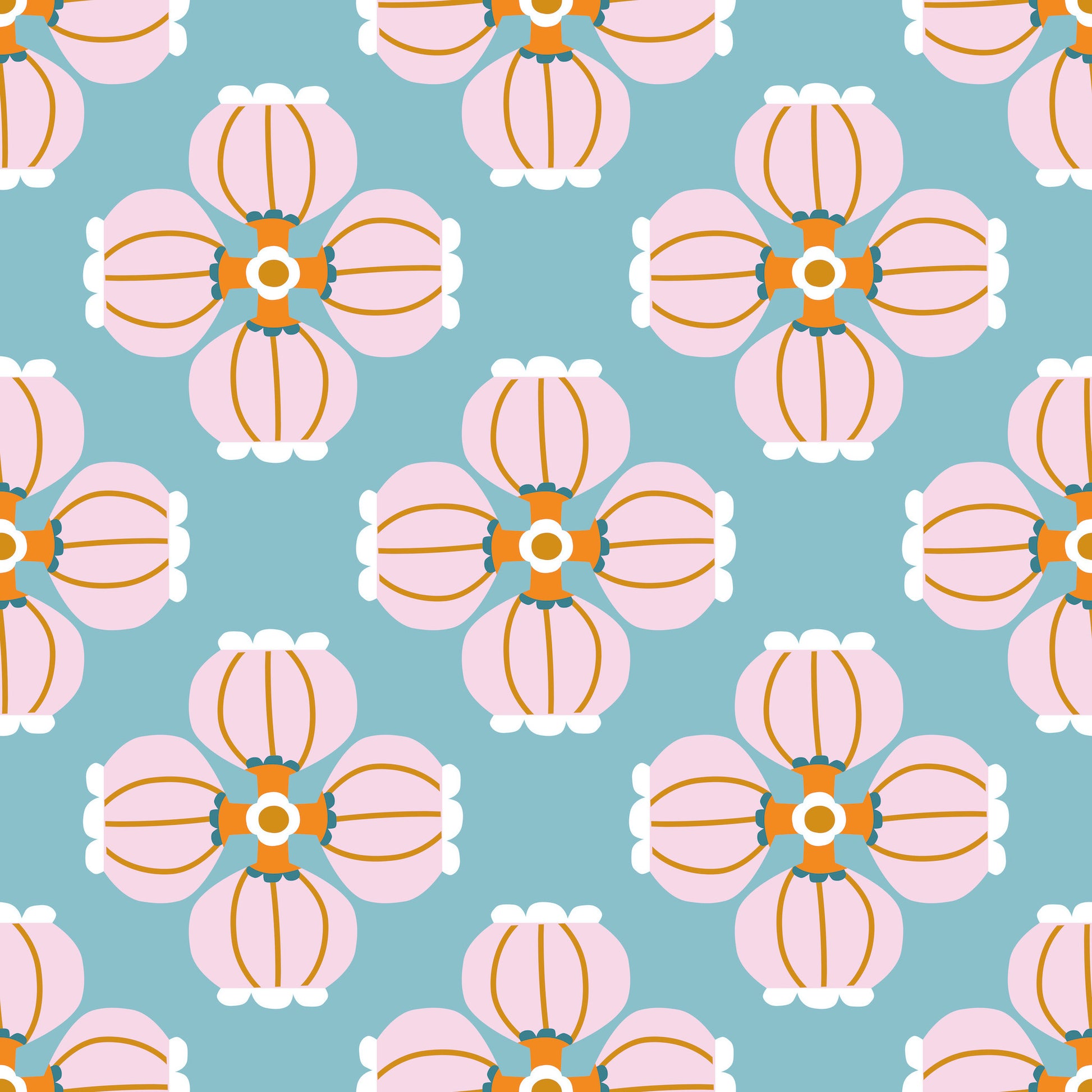 pink floral kids/girls peel and stick fabric wallpaper