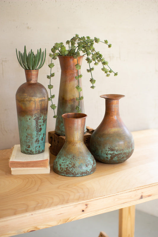 Two-Toned Copper Vases Set