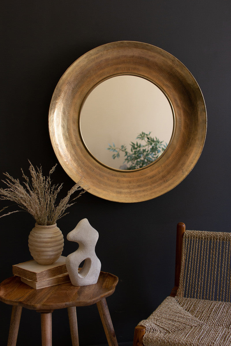 Round Brass Mirror
