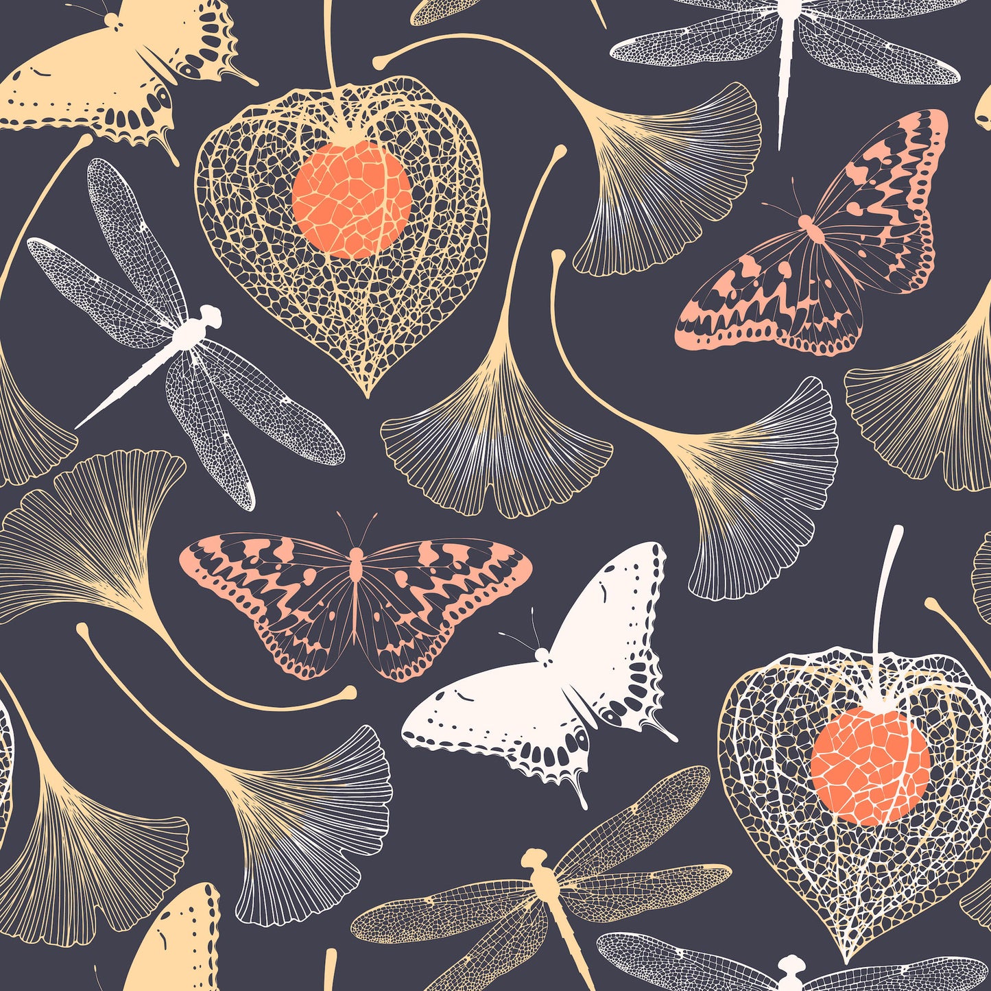 gingko black wallpaper peel and stick removable