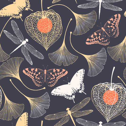 gingko black wallpaper peel and stick removable