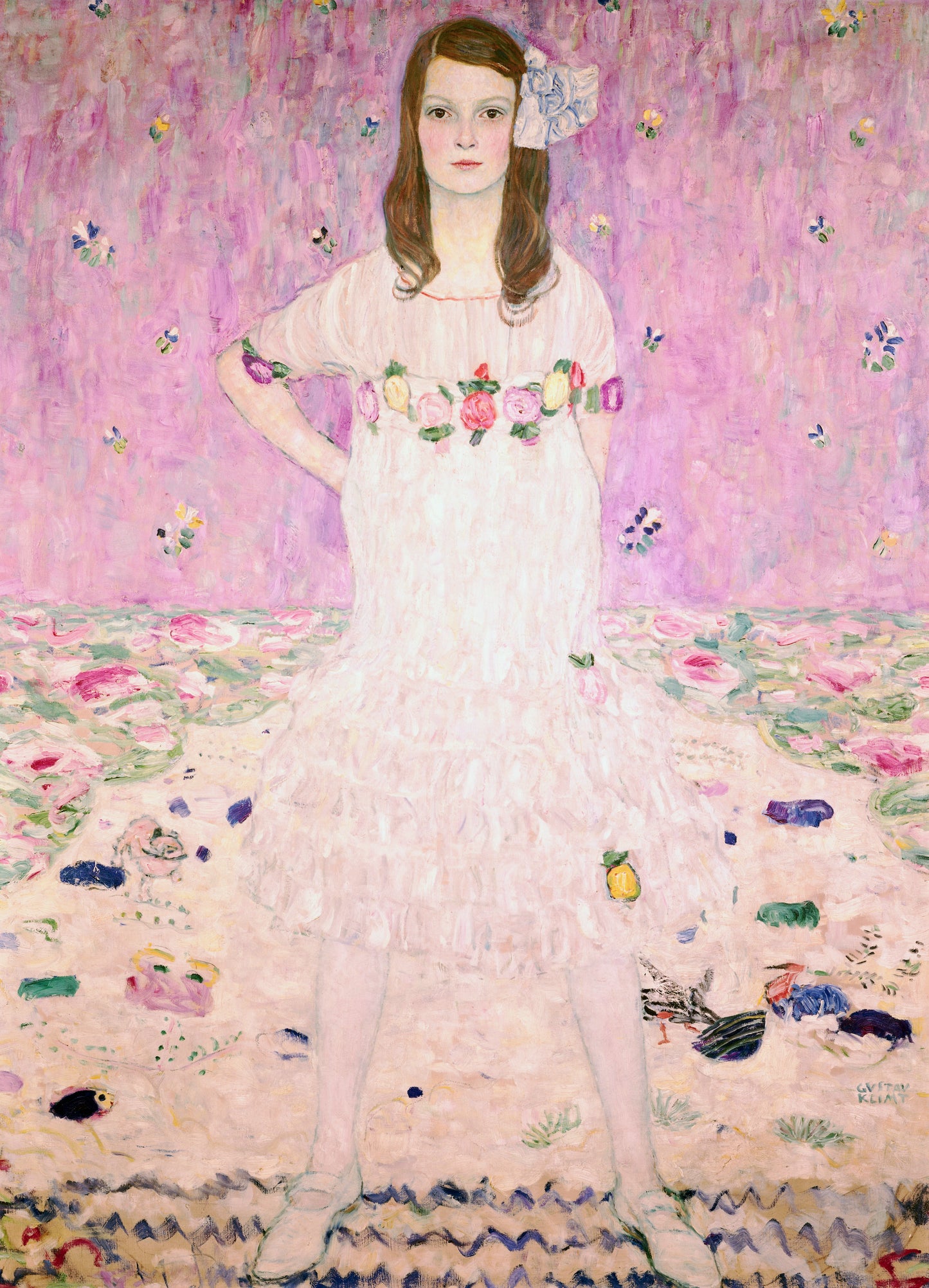 gustav klimt girl in white fine art museum print