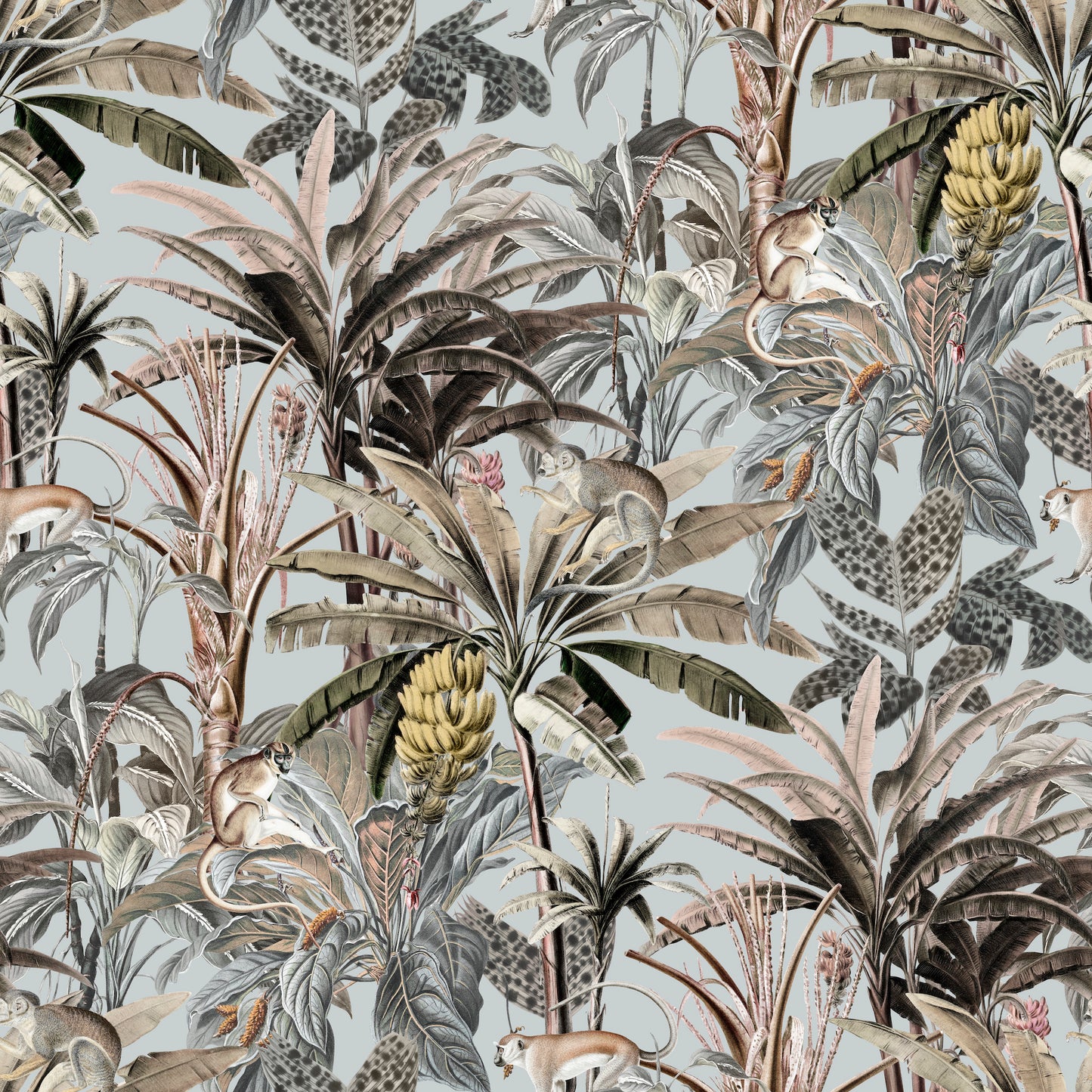 blue tropical rainforest jungle wallpaper removable peel and stick