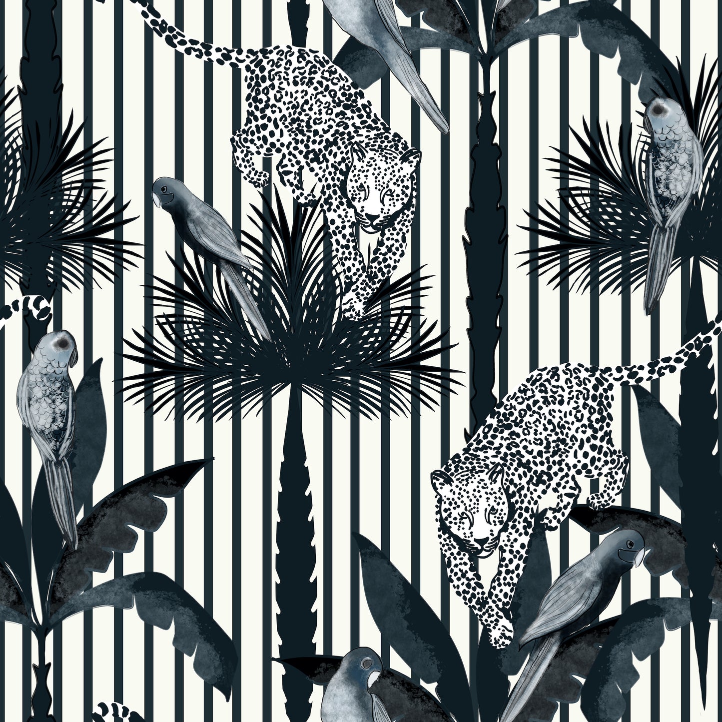 black and white striped jaguar wallpaper peel and stick removable