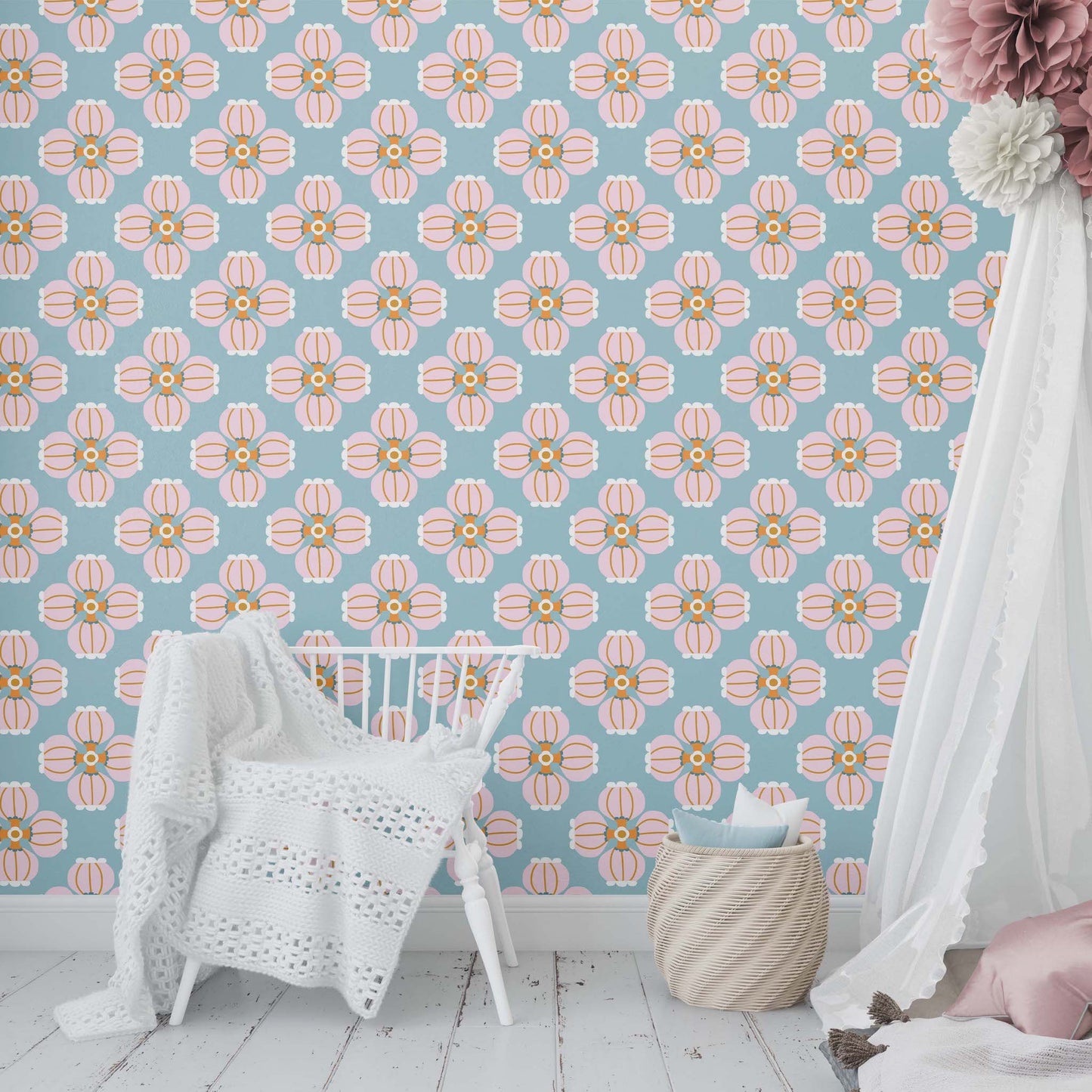 Blossom | Peel and Stick | Fabric Wallpaper