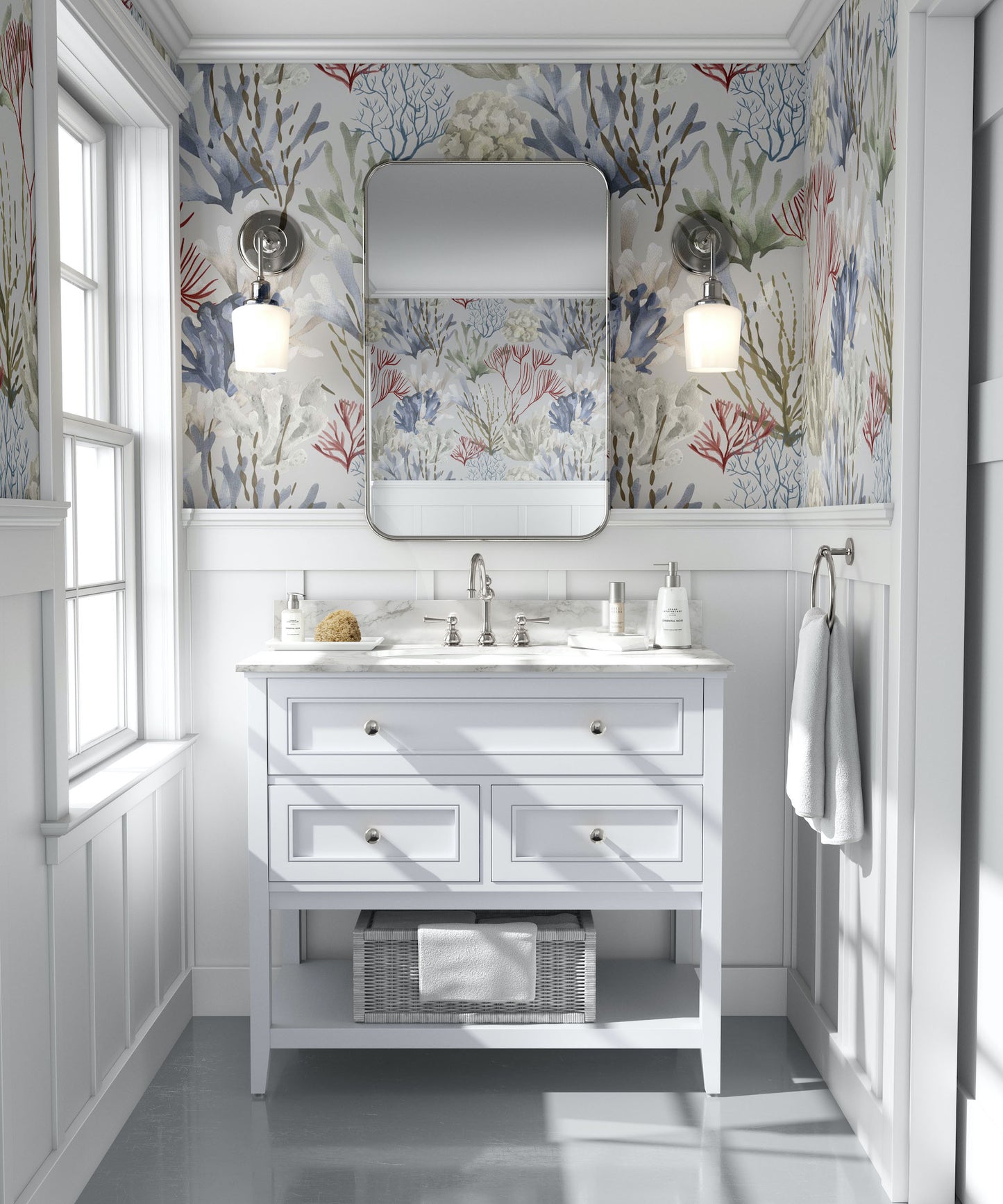 Luxury Ocean Coral | Peel and Stick Wallpaper