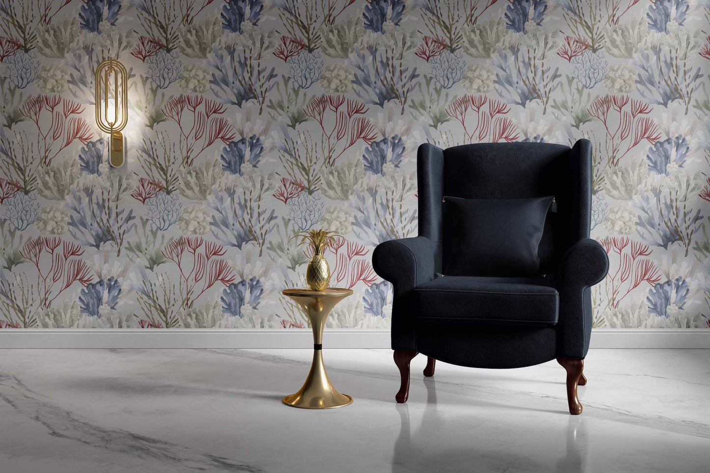 Luxury Ocean Coral | Peel and Stick Wallpaper
