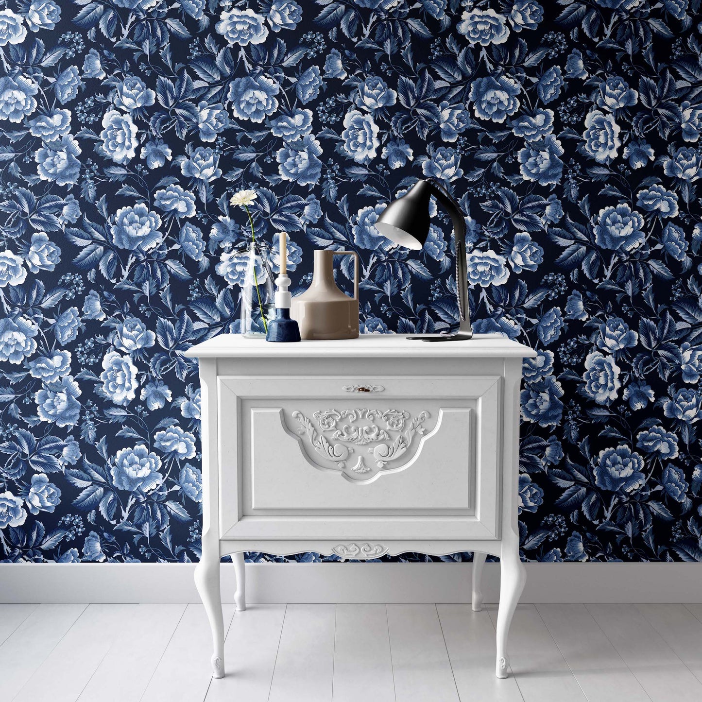 Denim Roses | Commercial Type II Wallpaper