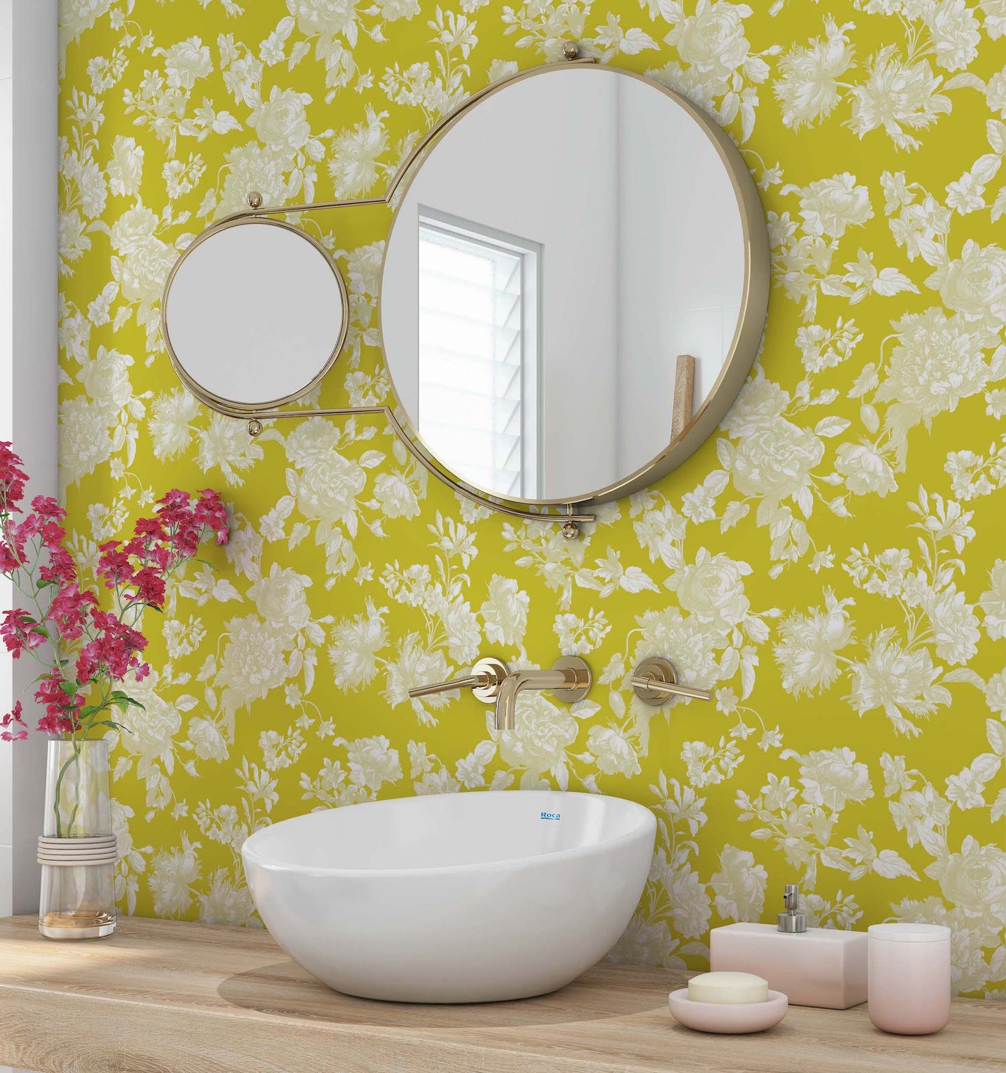 Scarlet Toile | Peel and Stick | Fabric Wallpaper
