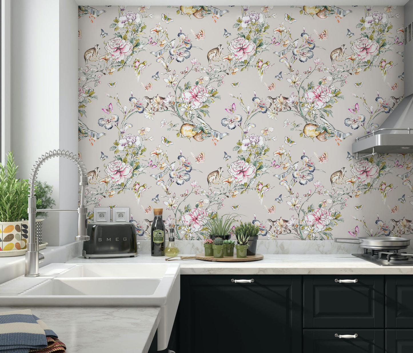 Okinawa Lemon | Peel and Stick | Fabric Wallpaper