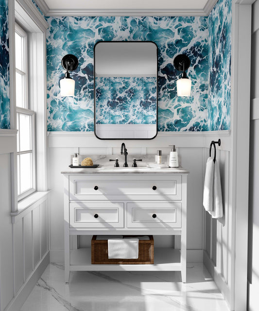Ocean Sea Foam | Commercial Type II Wallpaper