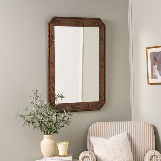 Brinley Etched Wood Wall Mirror