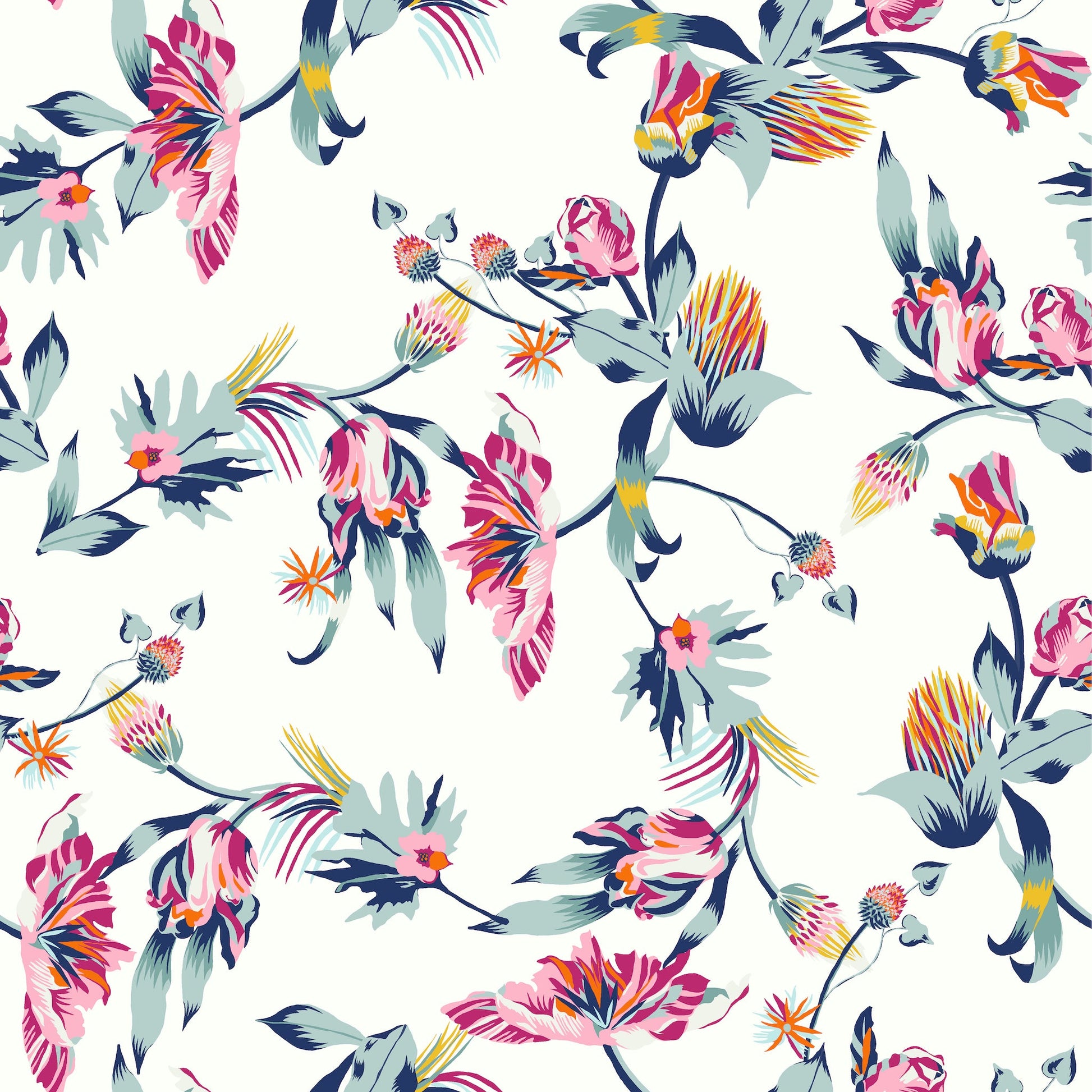 modern floral peel and stick removable fabric wallpaper