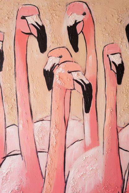 Blush Flamingo Wall Art | Framed Pink Flamingo Painting