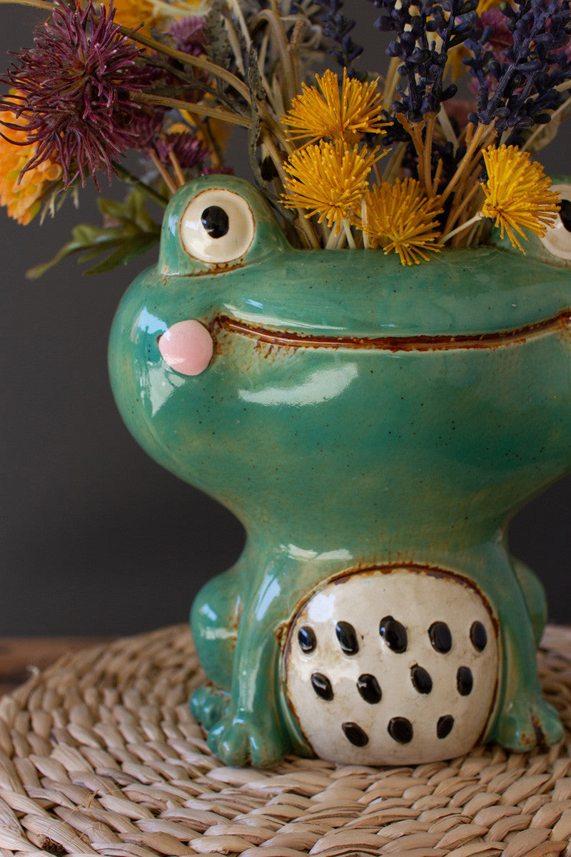 Ceramic Quirky Frog Planter