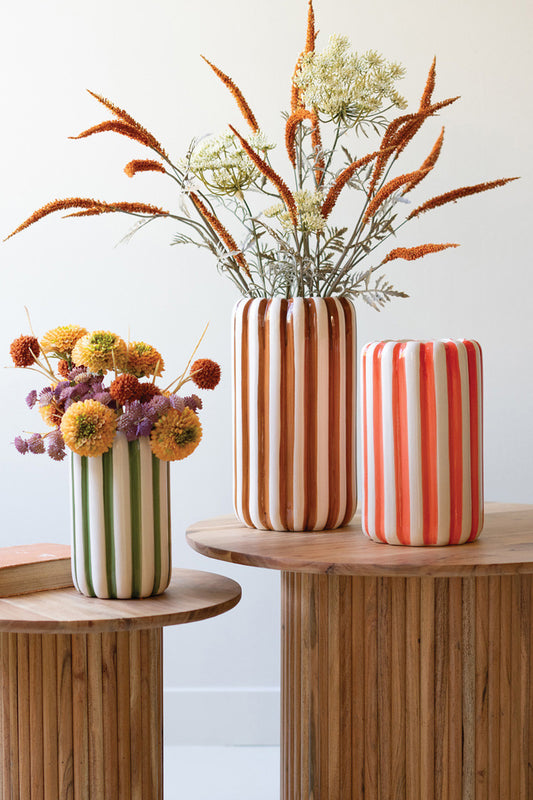 Vertical Striped Vases, Set of 3