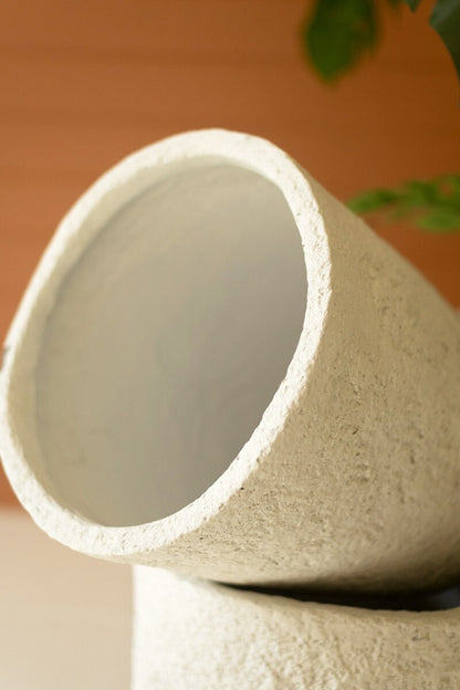 White Textured Planters, Set of 3 | Modern Indoor Plant Pots