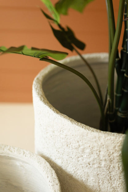 White Textured Planters, Set of 3 | Modern Indoor Plant Pots