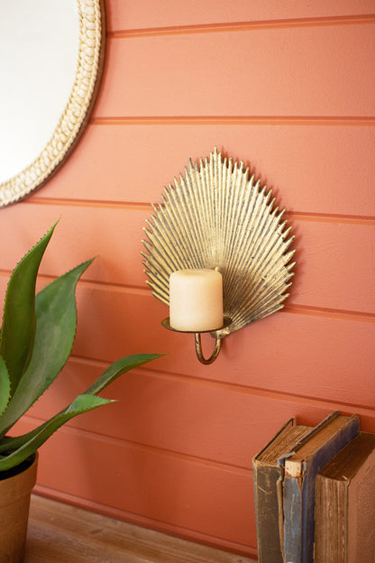 Palm Leaf Candle Sconce