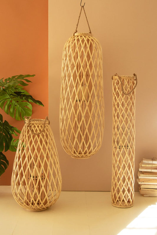 Natural Woven Lanterns, 3 Styles | Willow Lantern Collection
