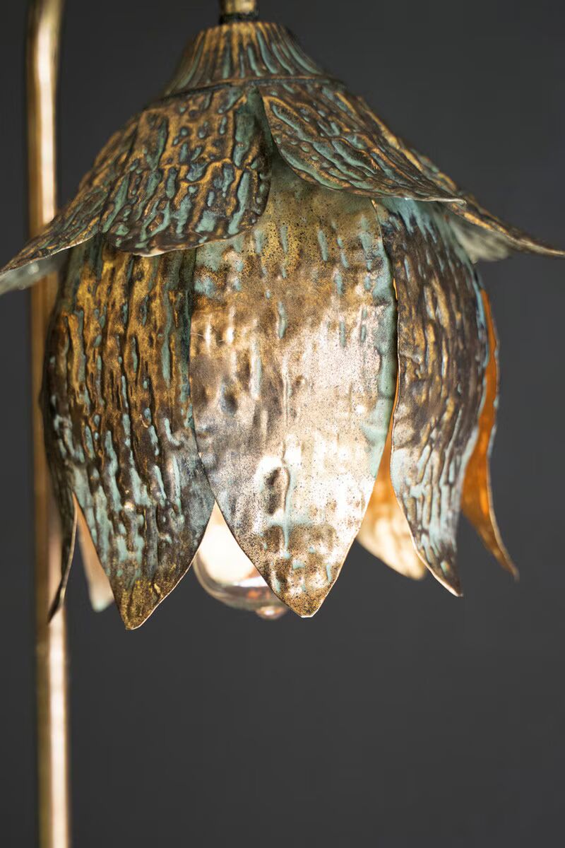 Antique Brass Tulip Light, 3 Options