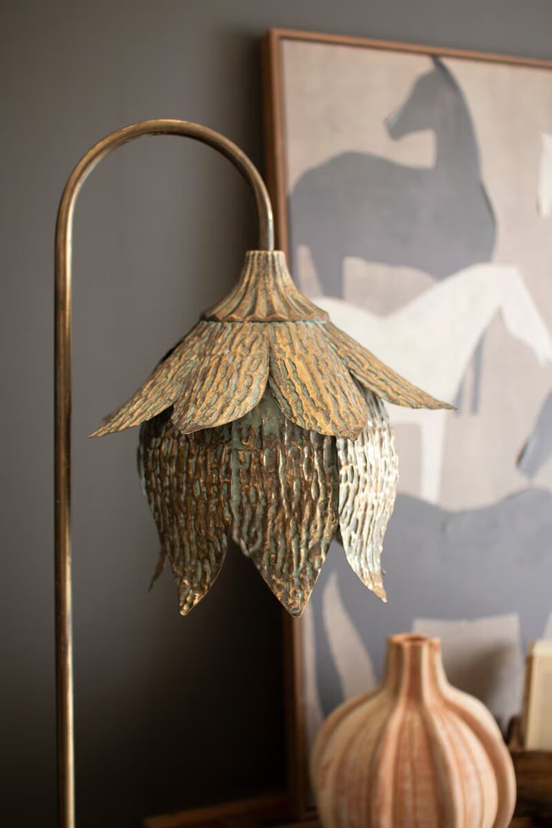 Antique Brass Tulip Light, 3 Options