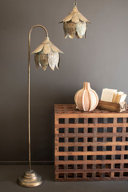 Antique Brass Tulip Light, 3 Options