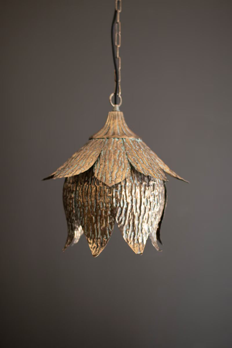 Antique Brass Tulip Light, 3 Options