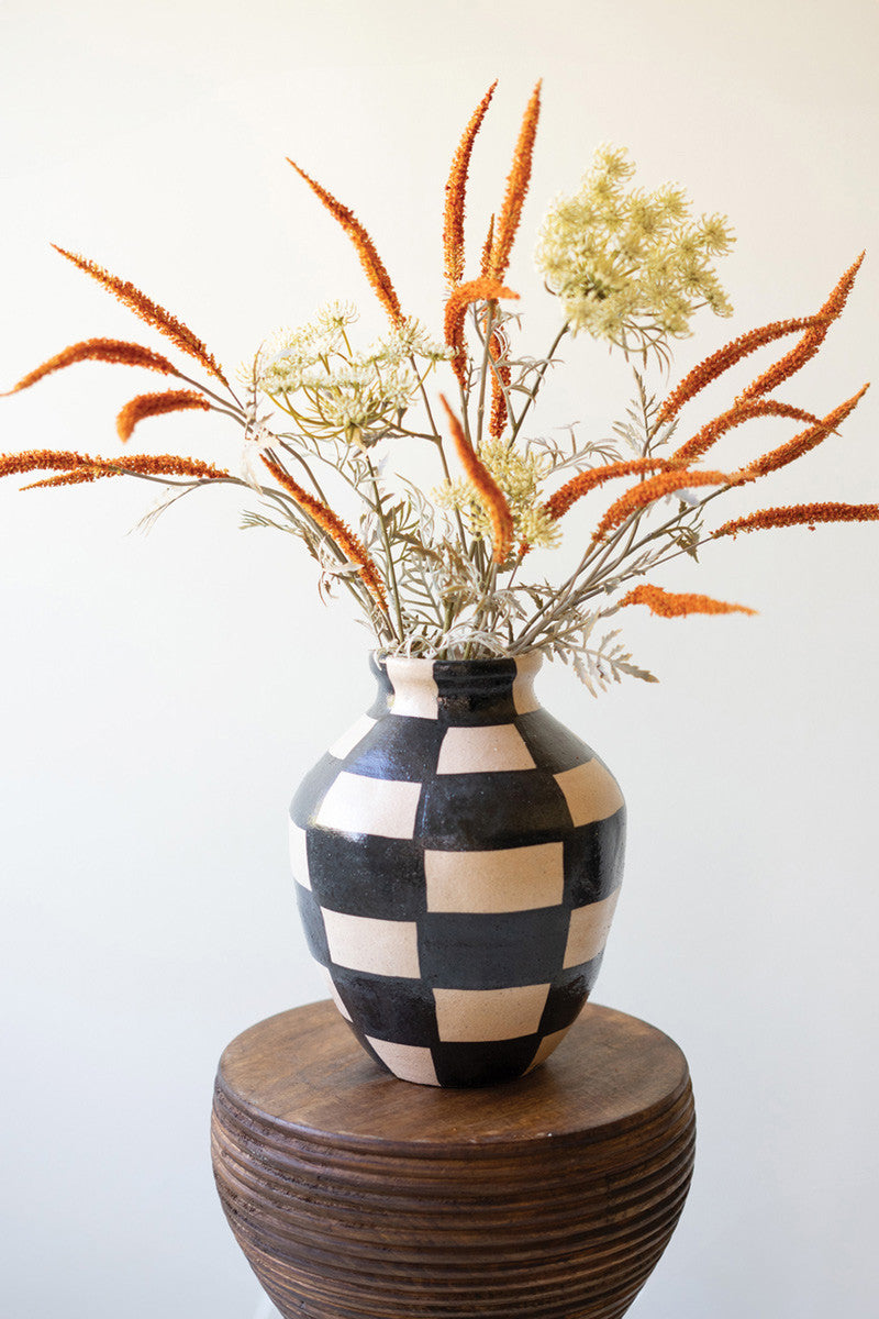 Checkered Ceramic Vase