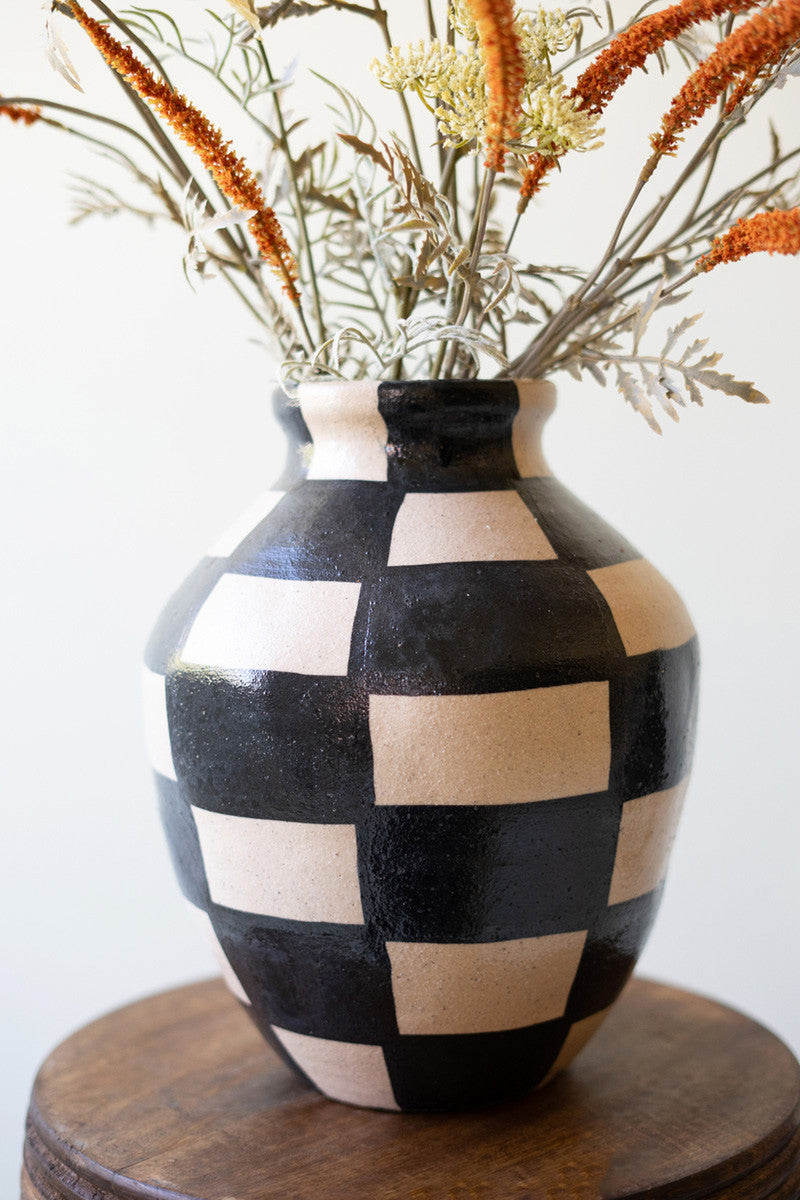 Checkered Ceramic Vase