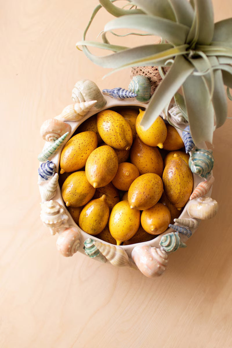 Ceramic Seashell Vase & Bowl