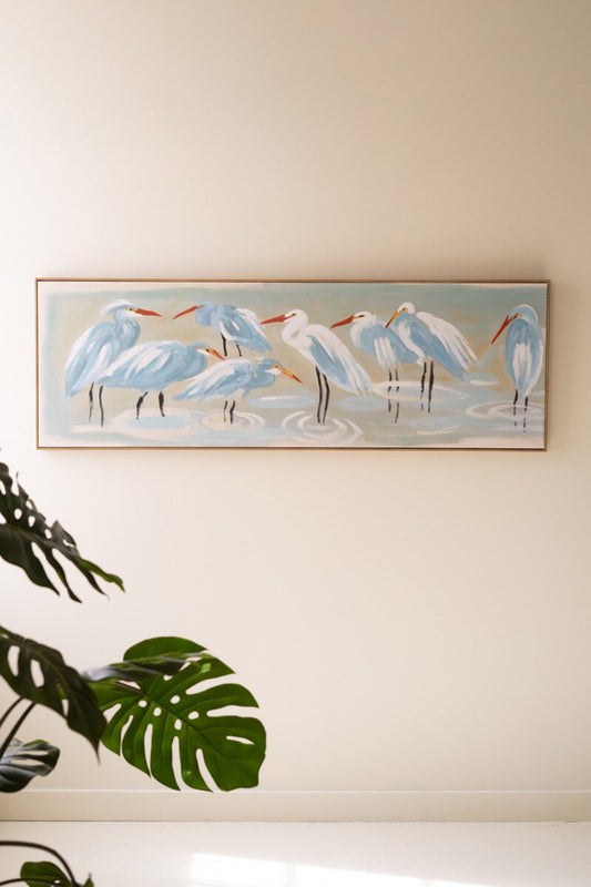 Framed Shorebird Wall Art | Coastal Bird Painting