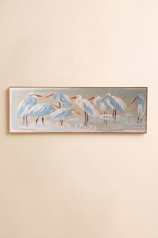 Framed Shorebird Wall Art | Coastal Bird Painting