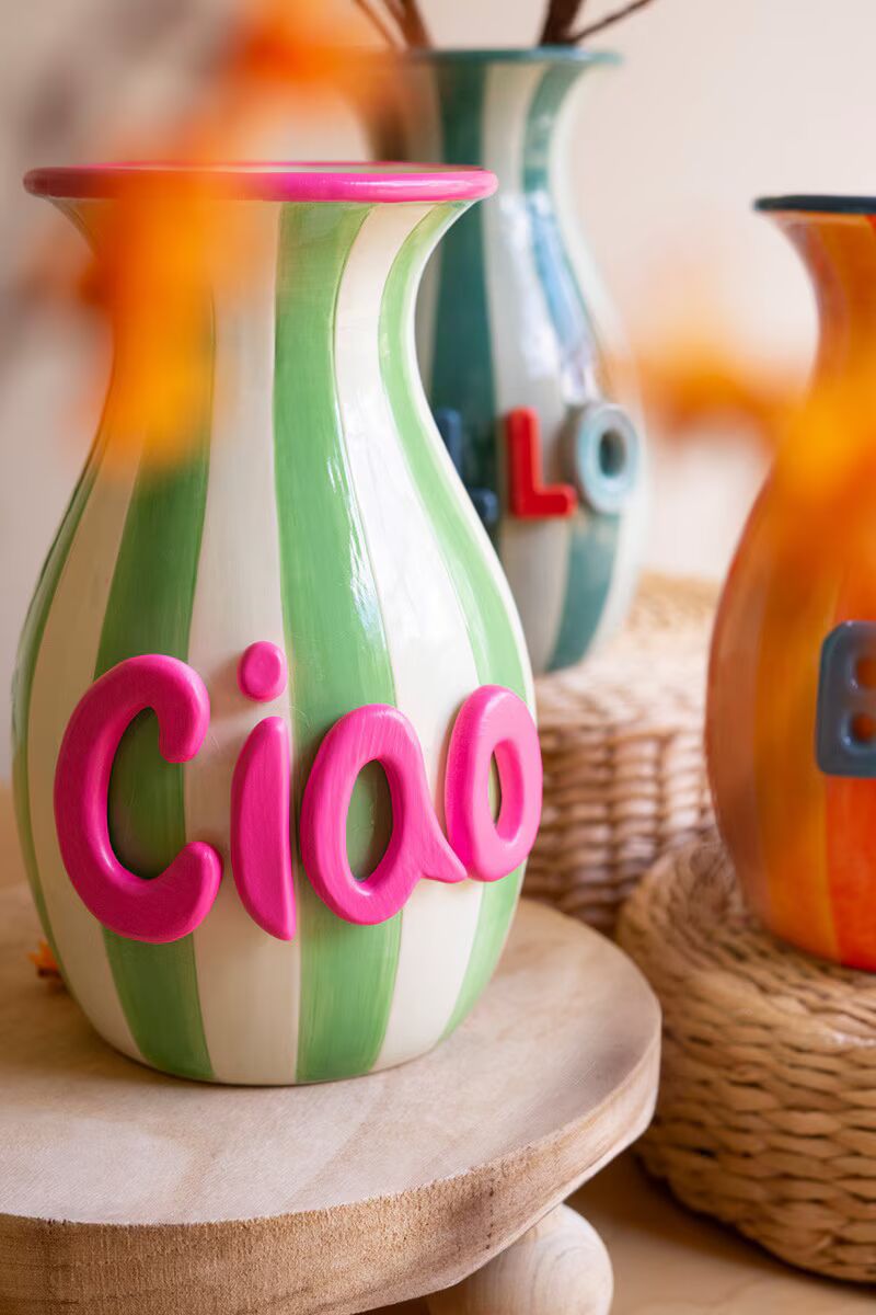 Ceramic "Hello" Vases, Set of 3