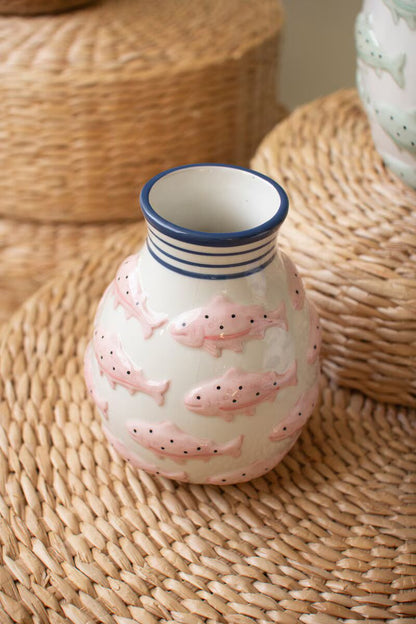 Ceramic Fish Vases, Set of 3