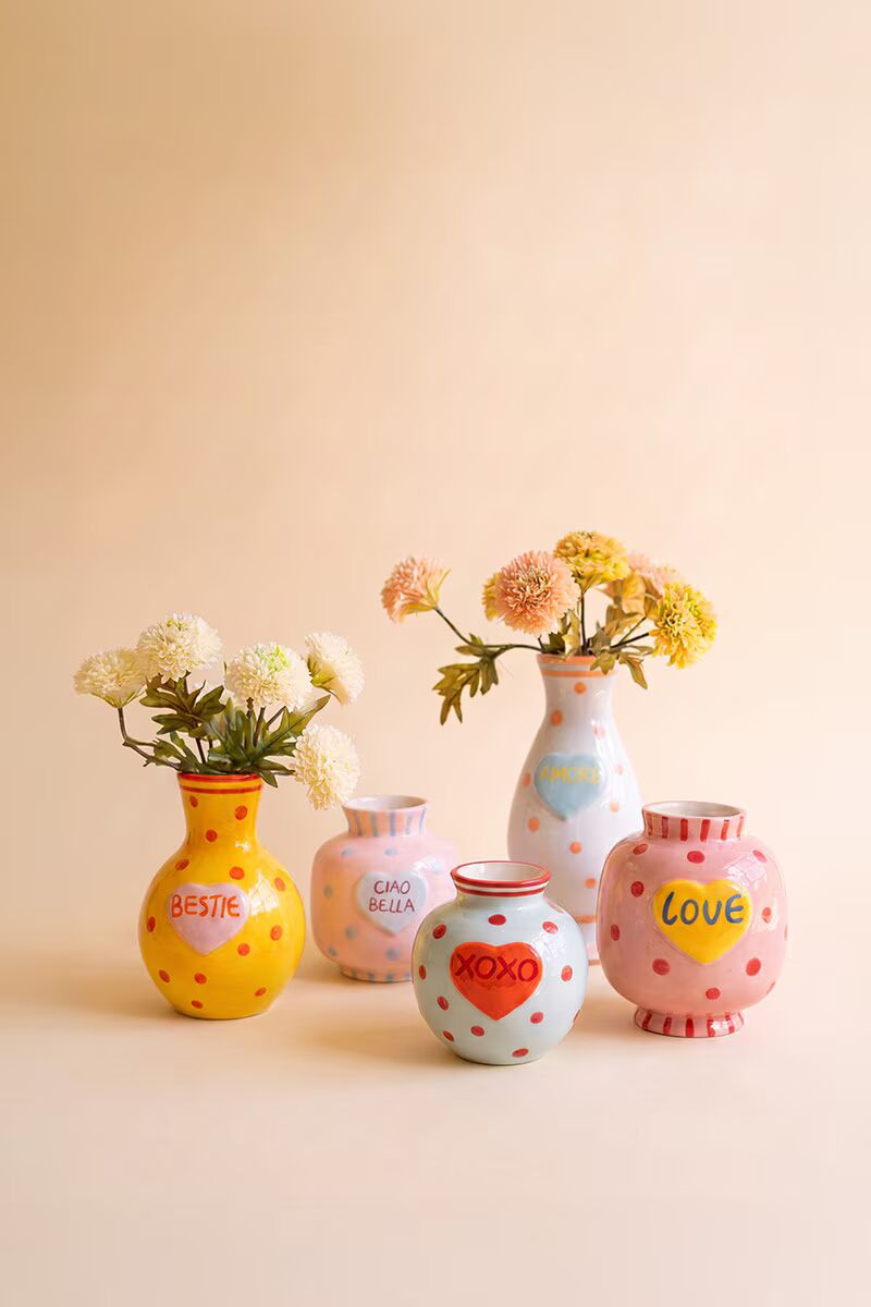 Heart-Shaped Bud Vase Set