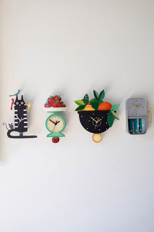 Hand-Painted Wall Clock, 4 Options