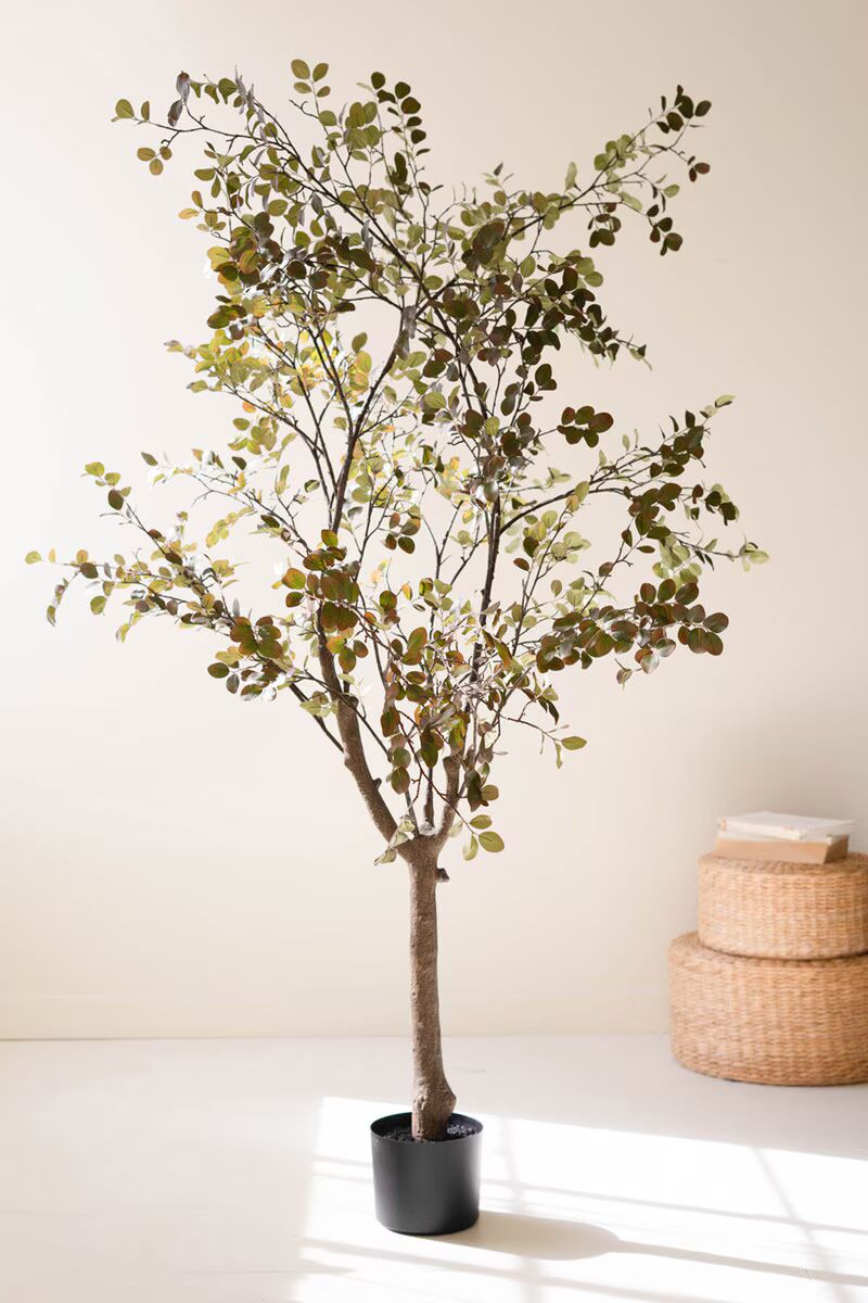 Artificial Crepe Myrtle Tree | 82" Faux Tree in Black Pot