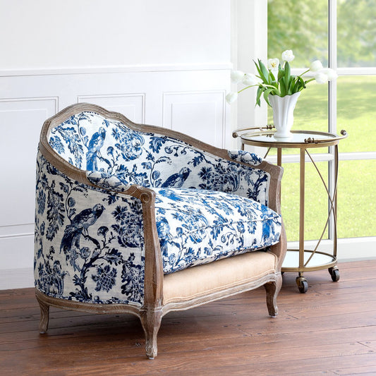 Bluebird Toile Upholstered Chair