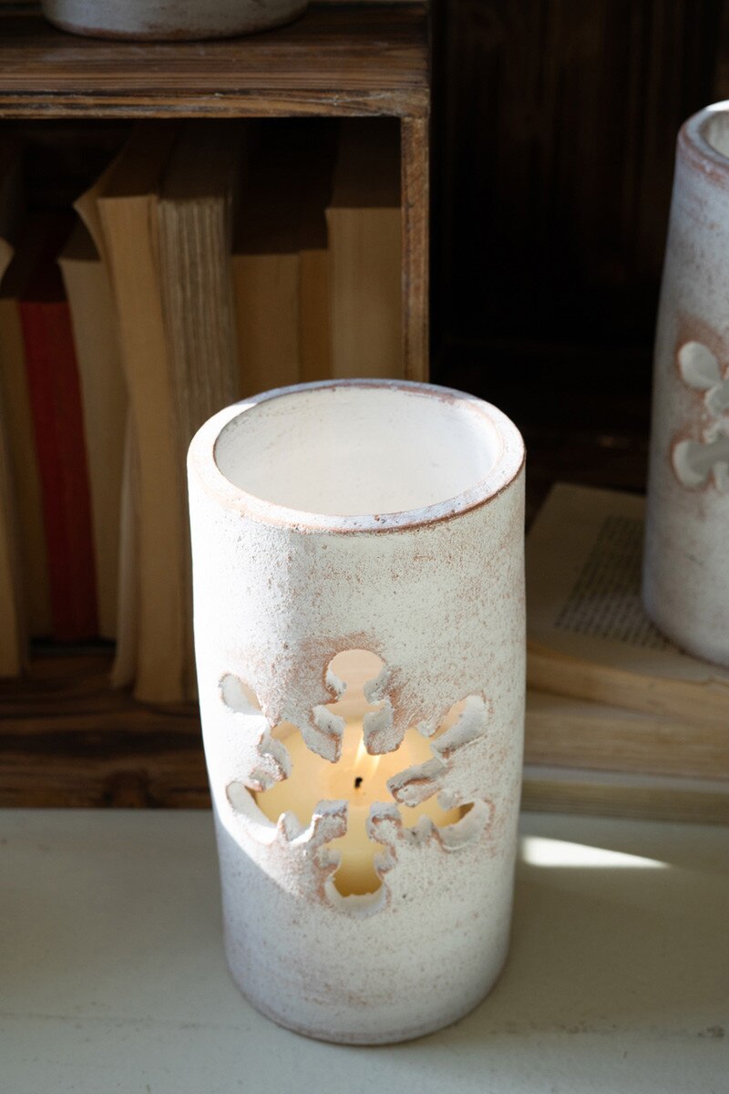 Clay Snowflake Lantern -Case of 6